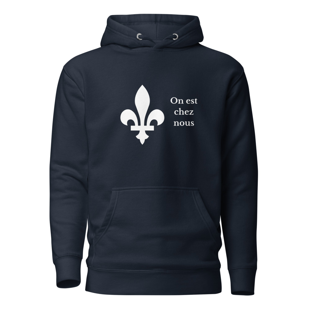 Hoodie Napoléon, marine, fleur et On est chez nous.